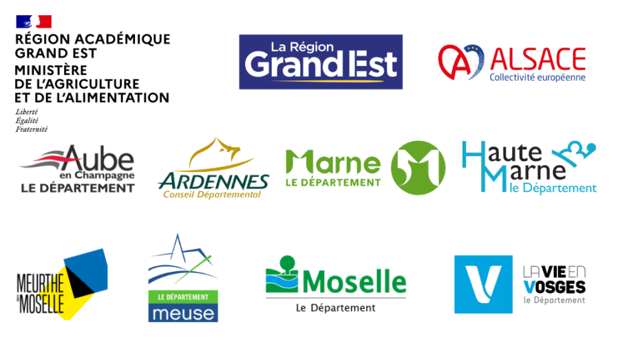 Logos de la Région académique des des 10 collectivités partenaires